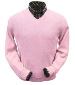 Peru Unlimited Baby Alpaca And Wool V-Neck Sweater - Pink