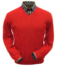 Peru Unlimited Baby Alpaca And Wool V-Neck Sweater - Bright Red