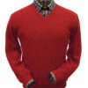 Peru Unlimited Baby Alpaca And Wool V-Neck Sweater - Rouge Red -Fashion Formal Wear Store PRU BAVL 104 RRD 69369.1546381520