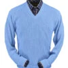 Peru Unlimited Baby Alpaca And Wool V-Neck Sweater - Sea Blue 1 Peru Unlimited Baby Alpaca And Wool V-Neck Sweater - Sea Blue -Fashion Formal Wear Store PRU BAVL 104 SBL 19128.1546380110