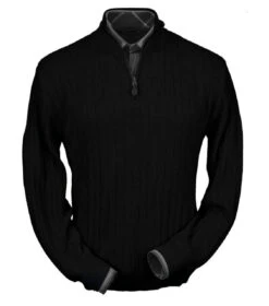 Peru Unlimited Baby Alpaca And Wool Half Zip Sweater - Black 8 Peru Unlimited Baby Alpaca And Wool Half Zip Sweater - Black -Fashion Formal Wear Store PRU BAZM 110 B 4 76761.1546120803