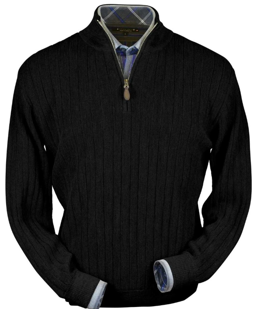 Peru Unlimited Baby Alpaca And Wool Half Zip Sweater - Black 3 Peru Unlimited Baby Alpaca And Wool Half Zip Sweater - Black