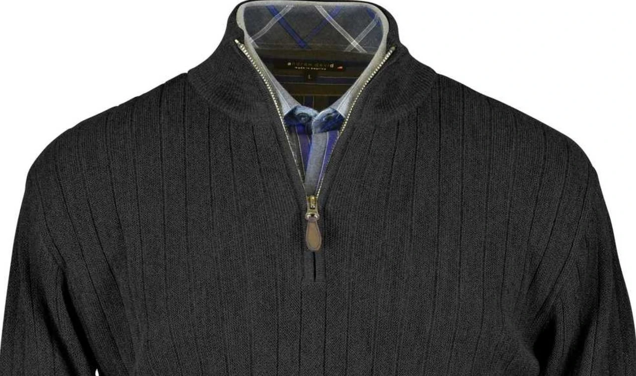 Peru Unlimited Baby Alpaca And Wool Half Zip Sweater - Charcoal 4 Peru Unlimited Baby Alpaca And Wool Half Zip Sweater - Charcoal - Image 2