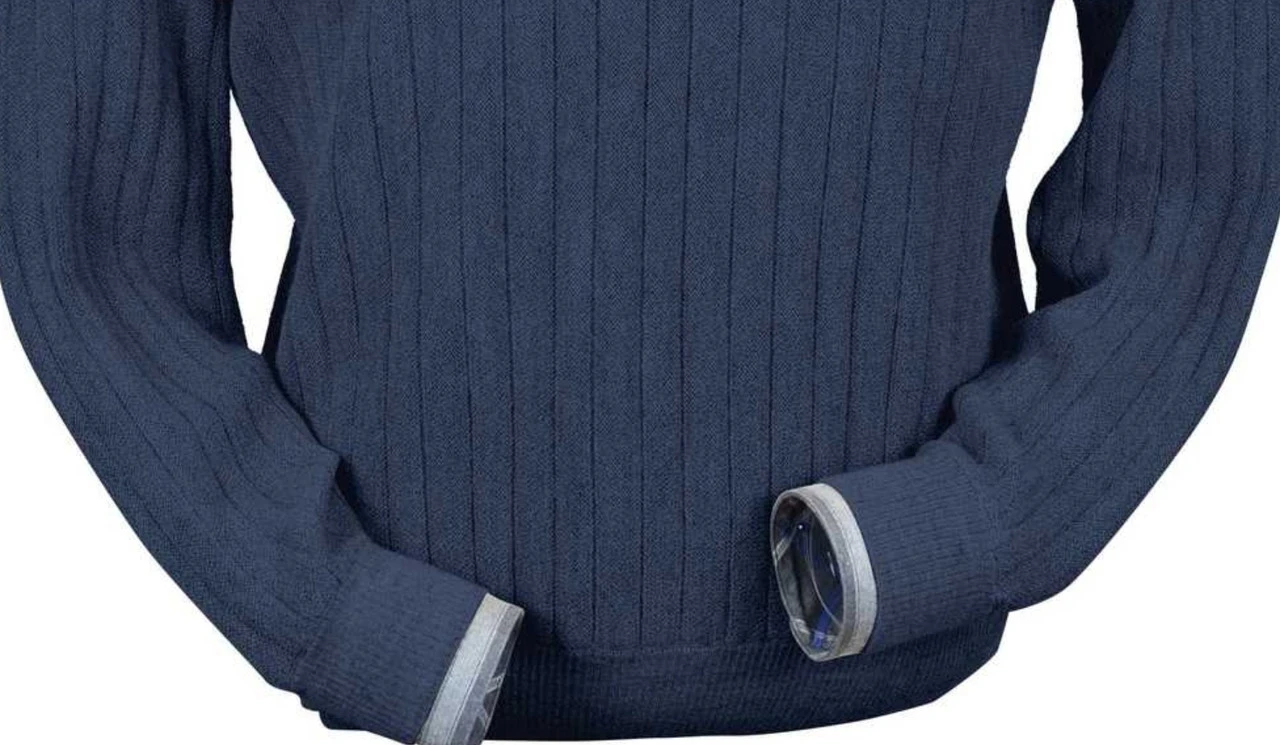 Peru Unlimited Baby Alpaca And Wool Half Zip Sweater - Denim Blue 4 Peru Unlimited Baby Alpaca And Wool Half Zip Sweater - Denim Blue - Image 2