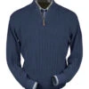 Peru Unlimited Baby Alpaca And Wool Half Zip Sweater - Denim Blue -Fashion Formal Wear Store PRU BAZM 110 DNBL 80739.1546197075