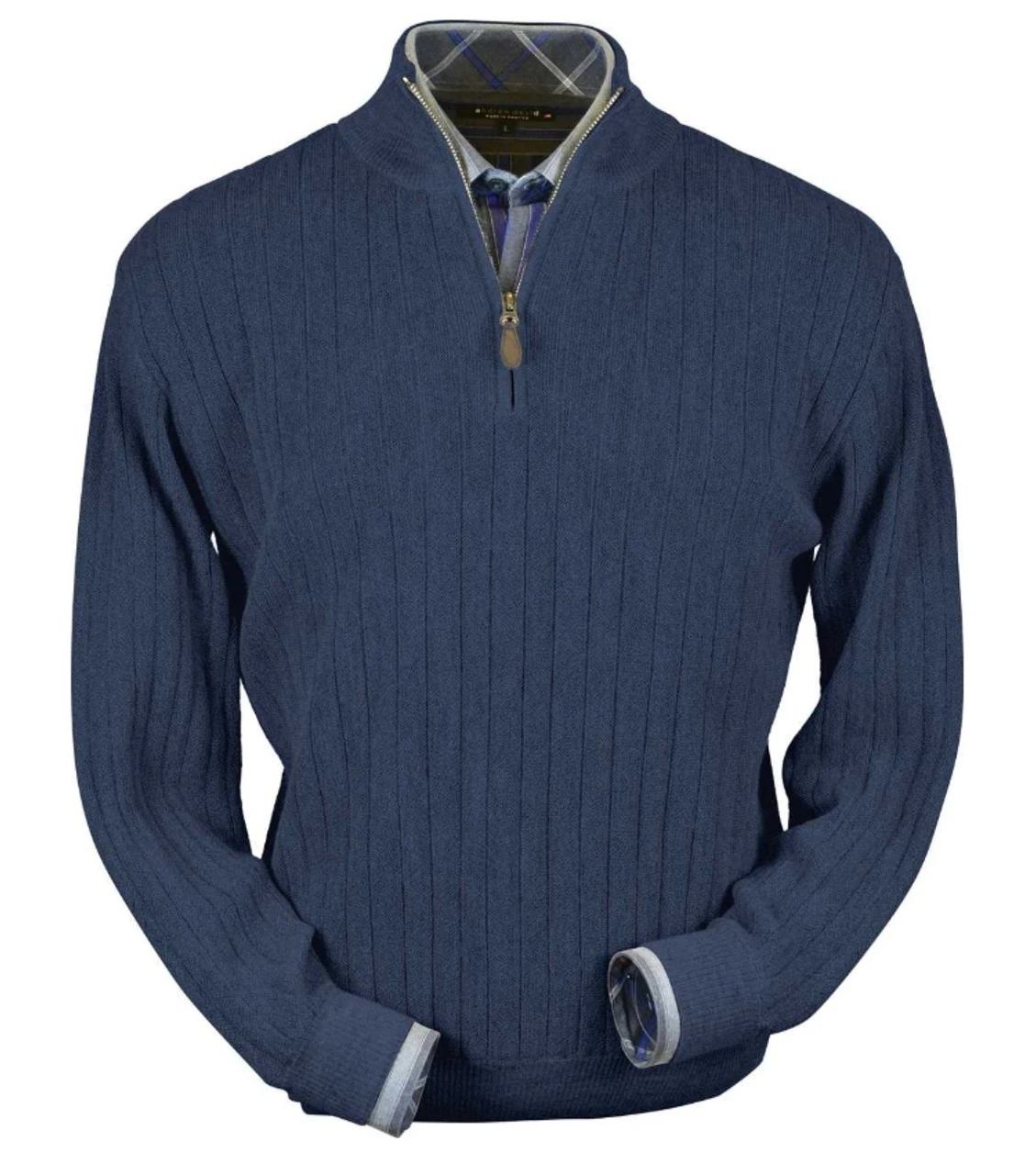 Peru Unlimited Baby Alpaca And Wool Half Zip Sweater - Denim Blue 3 Peru Unlimited Baby Alpaca And Wool Half Zip Sweater - Denim Blue