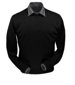 Peru Unlimited Pima Cotton Crew Neck Sweater - Black