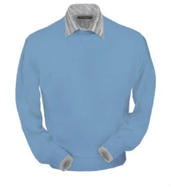 Peru Unlimited Pima Cotton Crew Neck Sweater - Carolina Blue