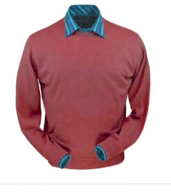 Peru Unlimited Pima Cotton Crew Neck Sweater - Coral