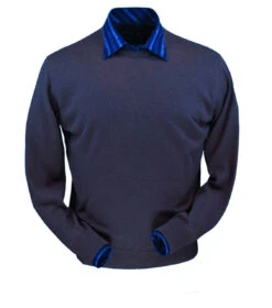 Peru Unlimited Pima Cotton Crew Neck Sweater - Denim Blue