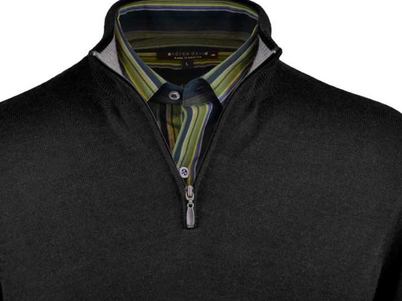 Peru Unlimited 100% Royal Alpaca Contrast Half Zip Sweater - Black 4 Peru Unlimited 100% Royal Alpaca Contrast Half Zip Sweater - Black - Image 2