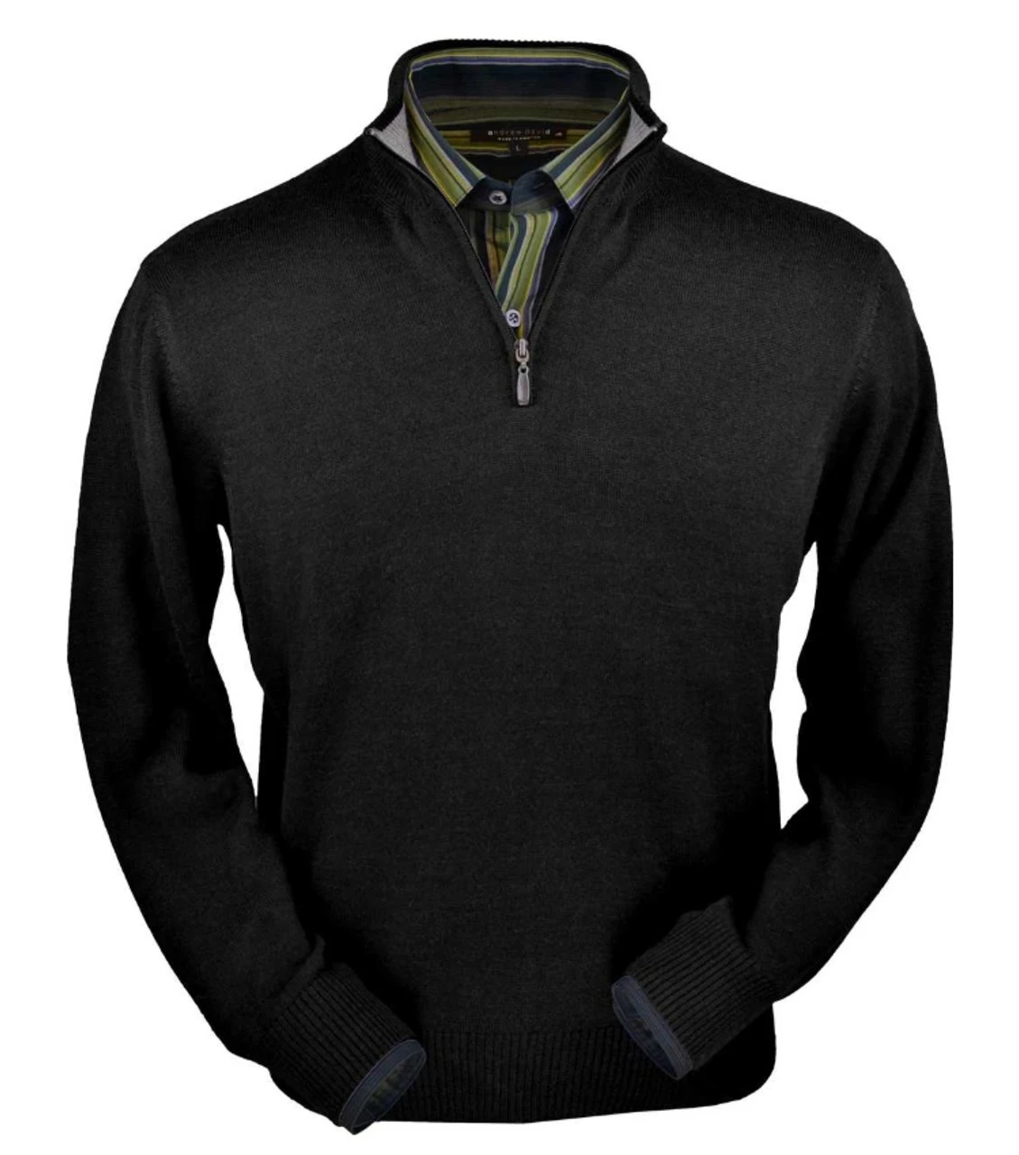 Peru Unlimited 100% Royal Alpaca Contrast Half Zip Sweater - Black 3 Peru Unlimited 100% Royal Alpaca Contrast Half Zip Sweater - Black