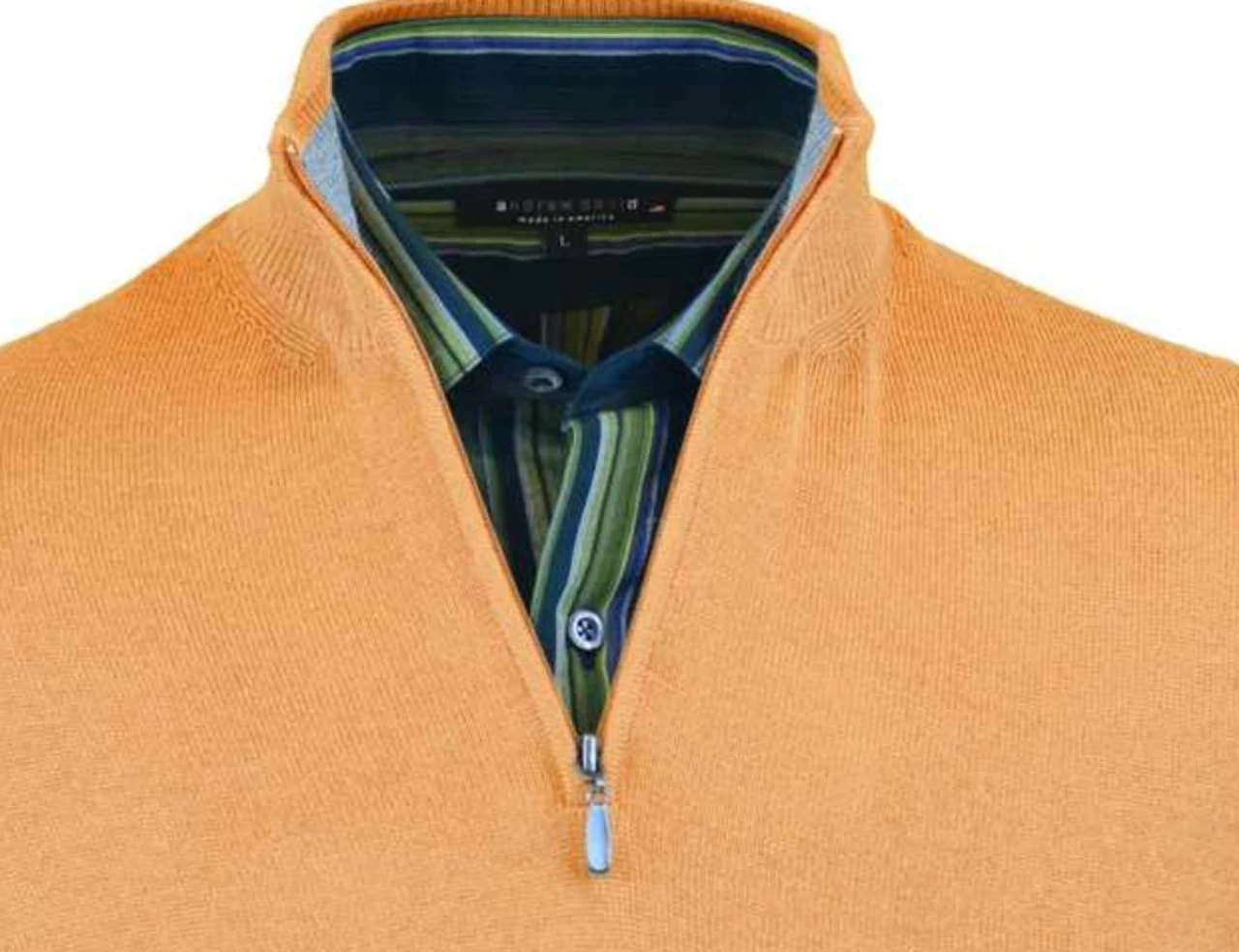 Peru Unlimited 100% Royal Alpaca Contrast Half Zip Sweater - Melon 4 Peru Unlimited 100% Royal Alpaca Contrast Half Zip Sweater - Melon - Image 2