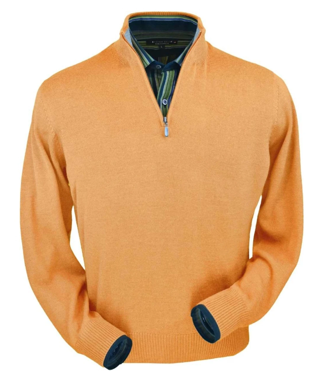 Peru Unlimited 100% Royal Alpaca Contrast Half Zip Sweater - Melon 3 Peru Unlimited 100% Royal Alpaca Contrast Half Zip Sweater - Melon