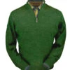 Peru Unlimited 100% Royal Alpaca Contrast Half Zip Sweater - Shamrock Green -Fashion Formal Wear Store PRU RAJ110 SGR 86900.1546892358