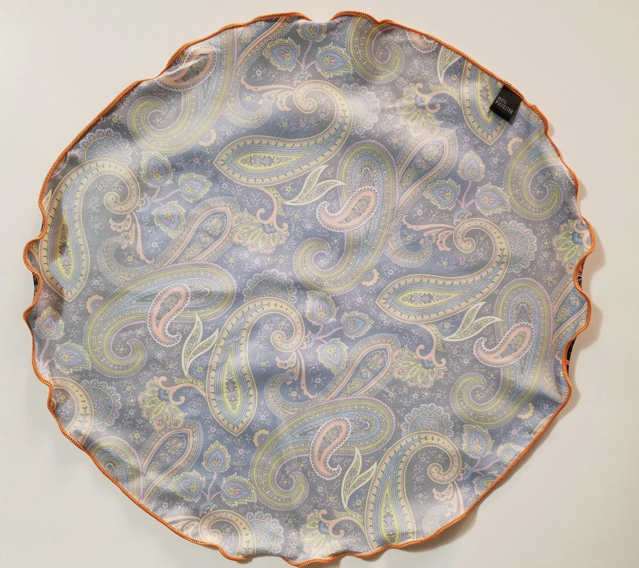 Peach Paisley 2-in-1 Pouf Round Pocket Square 10 Peach Paisley 2-in-1 Pouf Round Pocket Square - Image 8