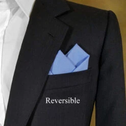 Periwinkle Blue 100% Cotton Pre-Folded Pocket Square Handkerchief Insert - 2 Point -Fashion Formal Wear Store Periwinkle Blue 4 70608.1680126317