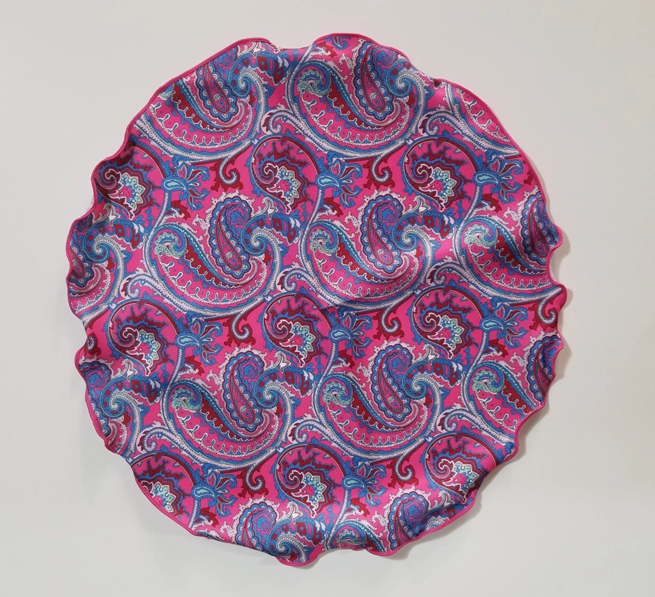 Pink Paisley 2-in-1 Pouf Round Pocket Square 7 Pink Paisley 2-in-1 Pouf Round Pocket Square - Image 5