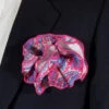 Pink Paisley 2-in-1 Pouf Round Pocket Square