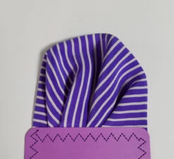 Purple And White Stripe 100% Silk Pre-Folded Pocket Square Insert -Fashion Formal Wear Store Purple stripe fan 3 30347.1658267033