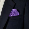 Purple And White Stripe 100% Silk Pre-Folded Pocket Square Insert -Fashion Formal Wear Store Purple stripe fan a 02943.1658267045