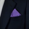 Purple And White Stripe 100% Silk Pre-Folded Point Pocket Square Insert 1 Purple And White Stripe 100% Silk Pre-Folded Point Pocket Square Insert -Fashion Formal Wear Store Purple stripe point a 64367.1658636847