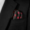 Red Dots On Black 100% Silk Pre-Folded Pocket Square Insert 1 Red Dots On Black 100% Silk Pre-Folded Pocket Square Insert -Fashion Formal Wear Store Red POLKADOT BLACK A 83193.1670431472