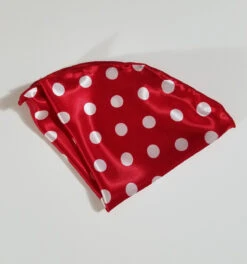Antonio Ricci 2-in-1 Pouf Round Pocket Square - Red With White Polka Dots -Fashion Formal Wear Store Red PolkaDot 4 92866.1656622169