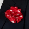 Antonio Ricci 2-in-1 Pouf Round Pocket Square - Red With White Polka Dots -Fashion Formal Wear Store Red PolkaDot a 05522.1656622186