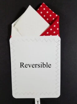 Two-Tone Red Polka Dots With White 100% Cotton Pre-Folded Pocket Square Insert -Fashion Formal Wear Store Red dot White 4 16016.1676398576