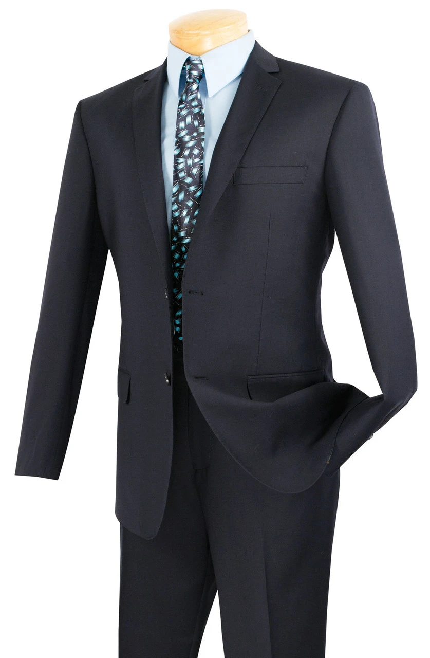 Vinci 2-Button Navy Classic Suit - Slim Fit 3 Vinci 2-Button Navy Classic Suit - Slim Fit