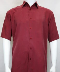 Sangi Modal Blend Short Sleeve Camp Shirt - Red Tone
