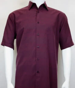 Sangi Modal Blend Short Sleeve Camp Shirt - Muted Vertical Stripe