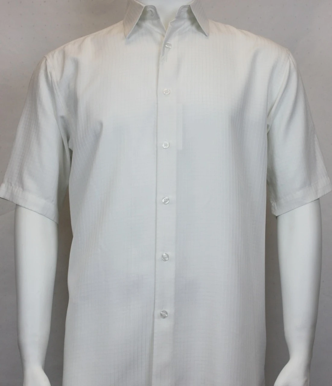 Sangi Modal Blend Short Sleeve Camp Shirt - Geometric Weave 3 Sangi Modal Blend Short Sleeve Camp Shirt - Geometric Weave