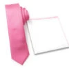 Antonia 100% Silk Tie W/Matching Trimmed Pocket Square - Pink 2 Antonia 100% Silk Tie W/Matching Trimmed Pocket Square - Pink -Fashion Formal Wear Store SKTWH141 CON 01101.1550265850