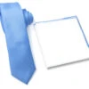 Antonia 100% Silk Tie W/Matching Trimmed Pocket Square - Sky Blue -Fashion Formal Wear Store SKTWH143 CON 40586.1550269384
