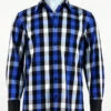 St. Cado Black, White & Blue Check Contrasting Cuff Fashion Sport Shirt - Button Cuff 1 St. Cado Black, White & Blue Check Contrasting Cuff Fashion Sport Shirt - Button Cuff -Fashion Formal Wear Store STC 242 47762.1522485401