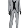 Vinci 3 Piece Fancy Grey And Black Slim Fit Tuxedo Or Suit -Fashion Formal Wear Store SV2R 5WHITE 18223.1545075503