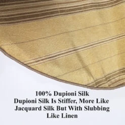 Antonio Ricci 2-in-1 Gold & Tan 100% Dupioni Silk Pouf Round Pocket Square 16 Antonio Ricci 2-in-1 Gold & Tan 100% Dupioni Silk Pouf Round Pocket Square -Fashion Formal Wear Store Silk TanStripe 6 22484.1675546497