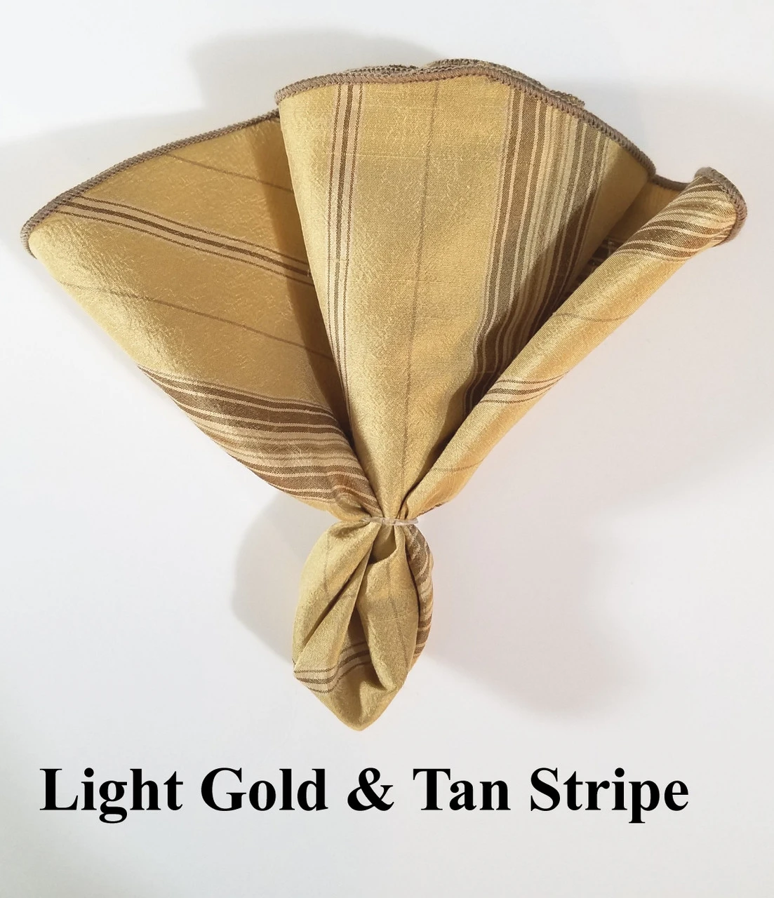 Antonio Ricci 2-in-1 Gold & Tan 100% Dupioni Silk Pouf Round Pocket Square 10 Antonio Ricci 2-in-1 Gold & Tan 100% Dupioni Silk Pouf Round Pocket Square - Image 8