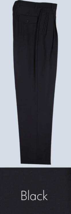 Tiglio 100% Wool Pleated Wide-Legged Slacks -Fashion Formal Wear Store TGL WL2576 black 46094.1527007097