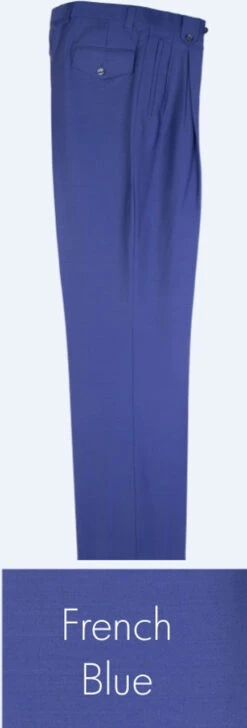 Tiglio 100% Wool Pleated Wide-Legged Slacks -Fashion Formal Wear Store TGL WL2576 frblue 03587.1527006953