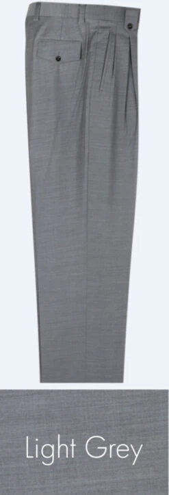 Tiglio 100% Wool Pleated Wide-Legged Slacks -Fashion Formal Wear Store TGL WL2576 ltgrey 83707.1527007135