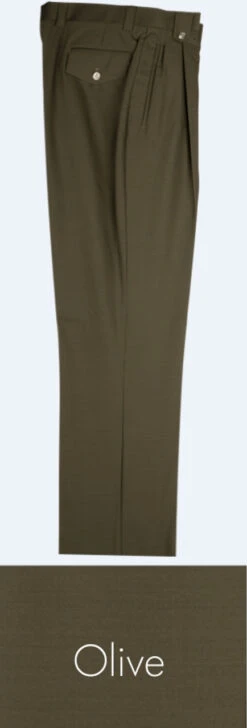 Tiglio 100% Wool Pleated Wide-Legged Slacks -Fashion Formal Wear Store TGL WL2576 olive 85650.1527006954