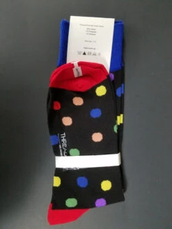 ThreadJar Premium Cotton & Spandex Socks - Colorful Polka Dots 7 ThreadJar Premium Cotton & Spandex Socks - Colorful Polka Dots -Fashion Formal Wear Store TJ SK 755 3 16827.1644792796