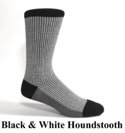 ThreadJar Premium Cotton & Spandex Socks - Black & White Houndstooth -Fashion Formal Wear Store TJ SK 770 ebay 08964.1653074088