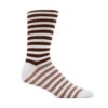 ThreadJar Premium Cotton & Spandex Socks - Brown & Tan Stripes