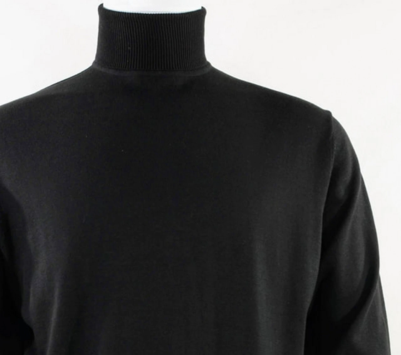 Bassiri Turtle-Neck Cotton Blend Knit Long Sleeve Sweater - Black 5 Bassiri Turtle-Neck Cotton Blend Knit Long Sleeve Sweater - Black - Image 3