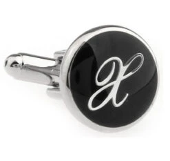Personalized Initial Cufflinks Letter X (V-CF-1684BS-X)