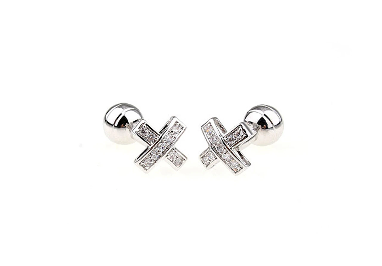 Petite Diamond Swarovski® Crystal Cufflinks (V-CF-250004-C) 4 Petite Diamond Swarovski® Crystal Cufflinks (V-CF-250004-C) - Image 2